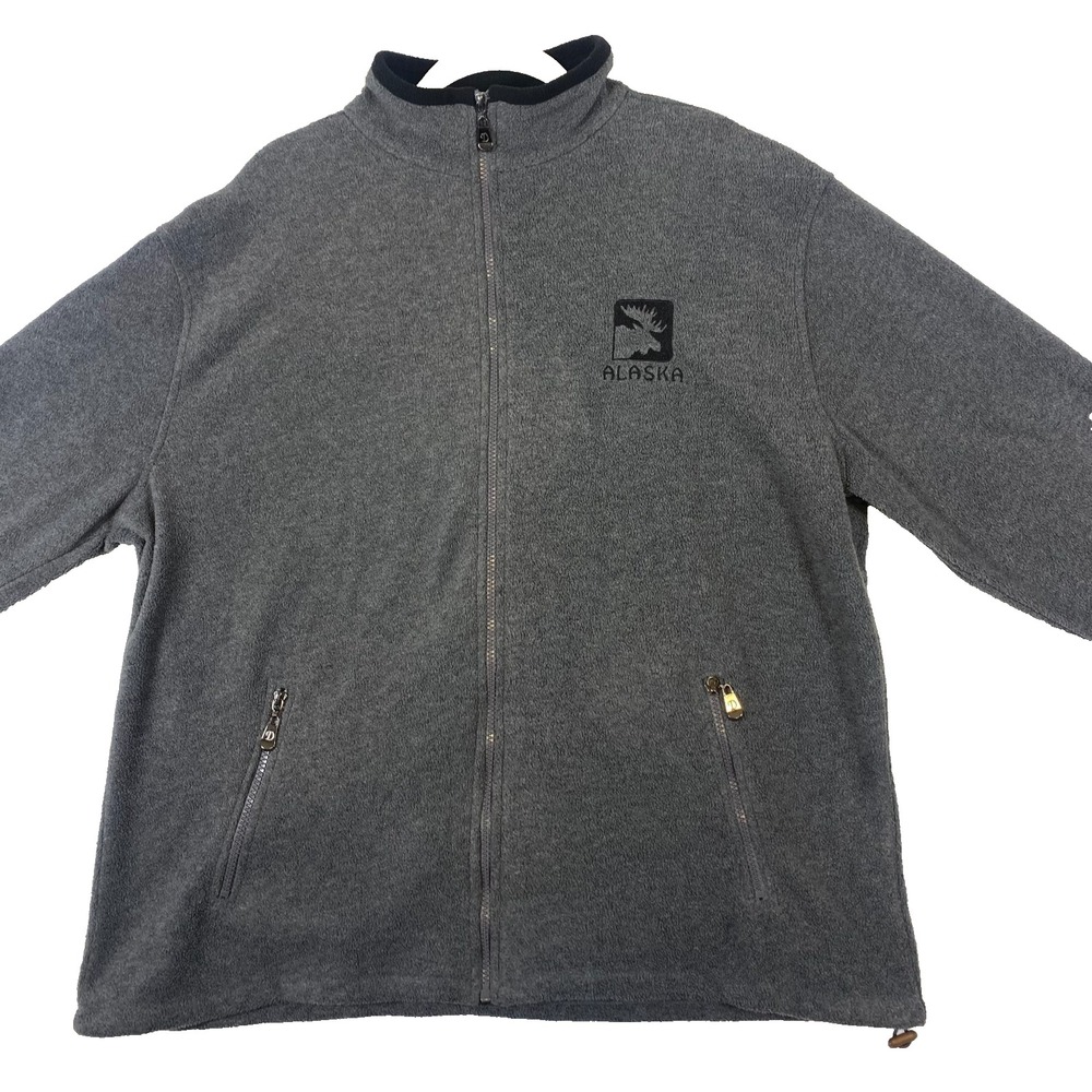 Dimco Apparel fleece jacket full zip with "Alaska" logo mens L zip pockets
